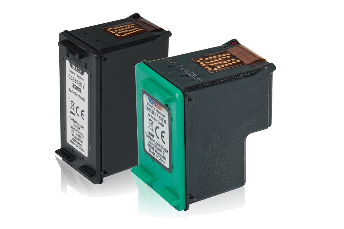 Multipack compatible avec HP SD412EE / 350+351 XXL comprend 2 cartouches d’encre