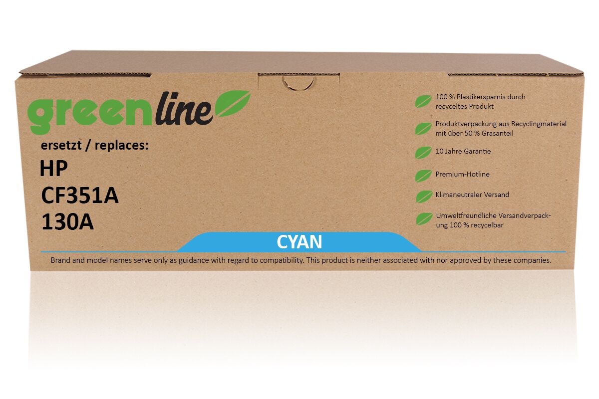 greenline remplace HP CF 351 A / 130A Cartouche toner, cyan