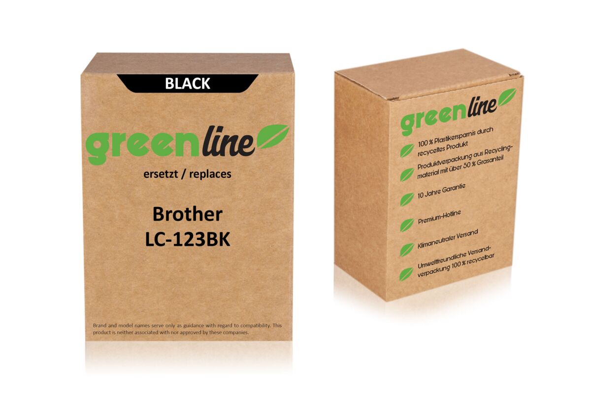 greenline remplace Brother LC-123 BK XL Cartouche d'encre, noir