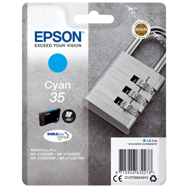 Original Epson C13T35824010 / 35 Cartouche d'encre cyan