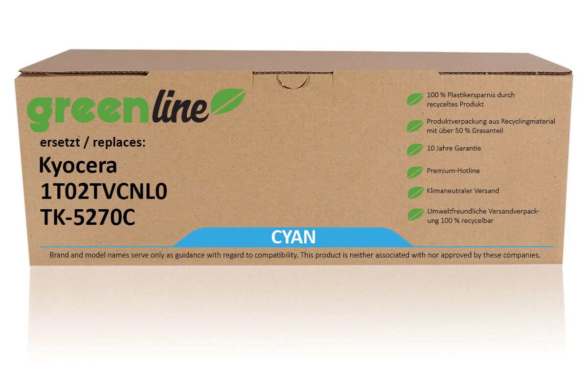 greenline remplace Kyocera 1T02TVCNL0 / TK-5270 C Cartouche toner, cyan