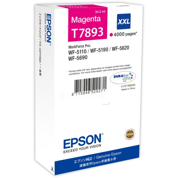 Original Epson C13T789340 / T7893XXL Cartouche d'encre magenta
