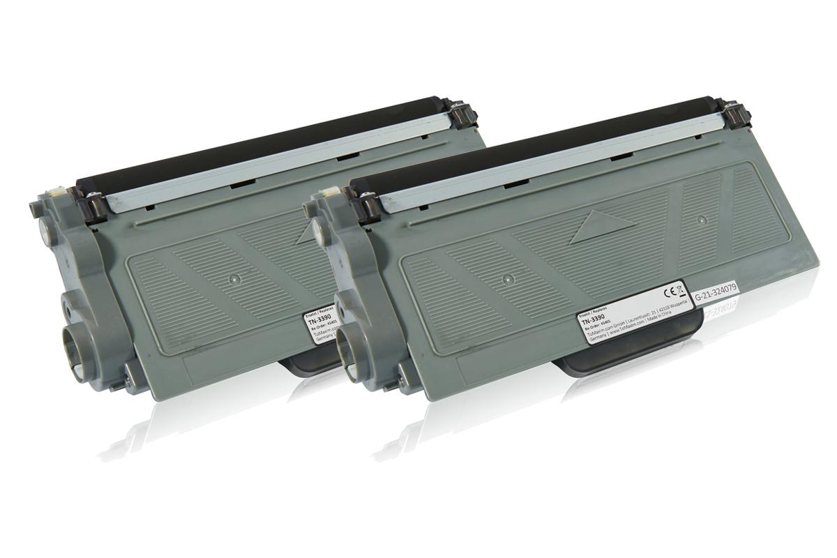 Set économique compatible avec Brother TN-3390 contient 2x Cartouche toner