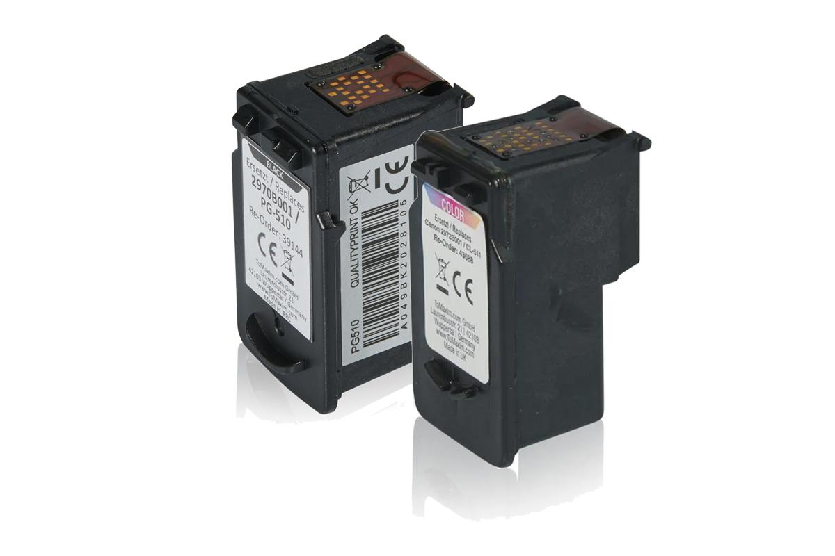 Multipack compatible avec Canon 2970B010 / PG-510+CL-511 contient 2x cartouche d'impression
