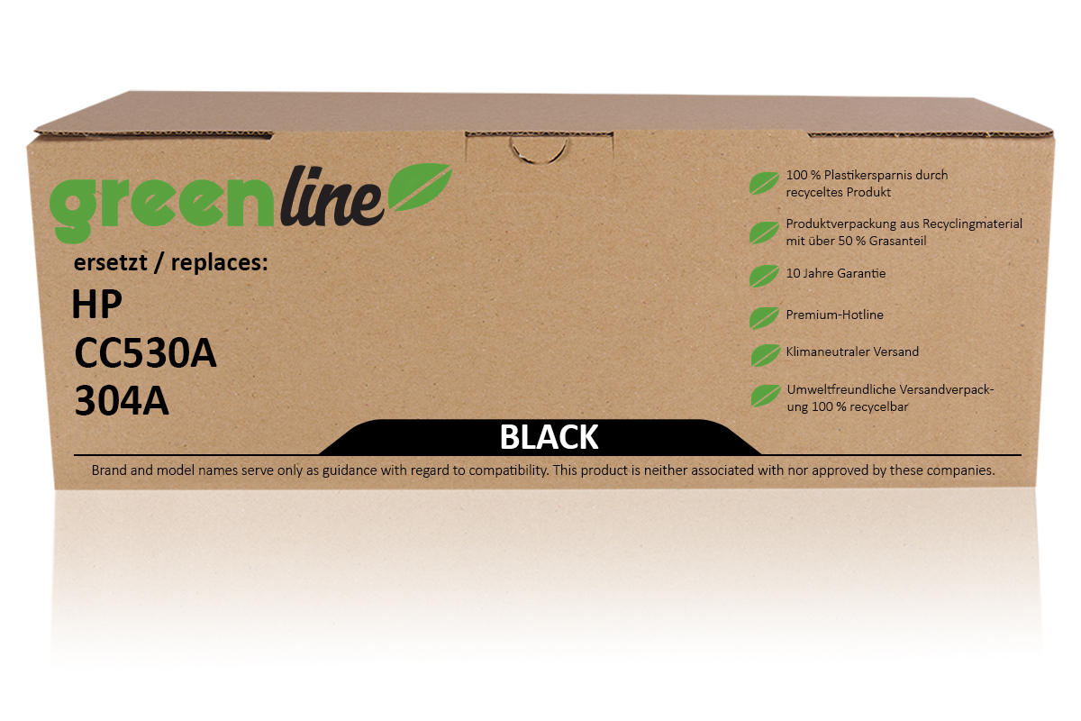 greenline remplace HP CC 530 A / 304A Cartouche toner, noir