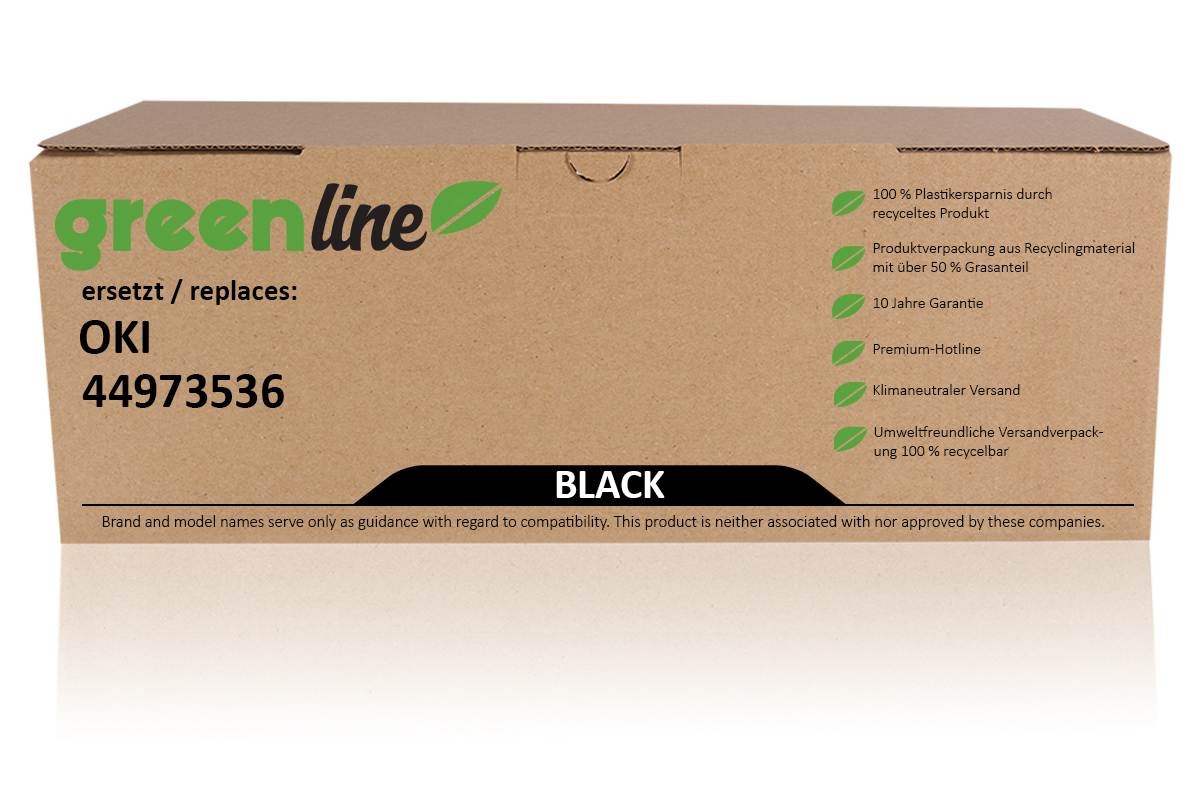 greenline remplace OKI 44973536 Cartouche toner, noir