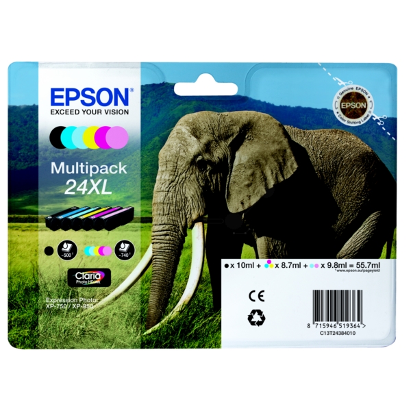 Original Epson C13T24384011 / 24XL Cartouche d'encre multi pack