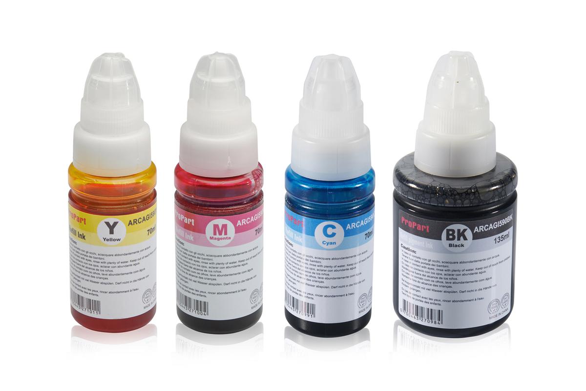 Multipack compatible avec Canon 1603C001 / GI590 contient 4x Cartouche d'encre