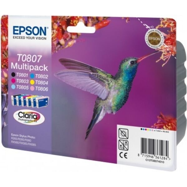 Original Epson C13T08074021 / T0807 Cartouche d'encre Multipack