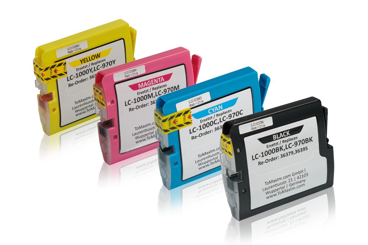 Multipack compatible avec Brother LC-1000 contient 1xBK, 1xC, 1xM, 1xY