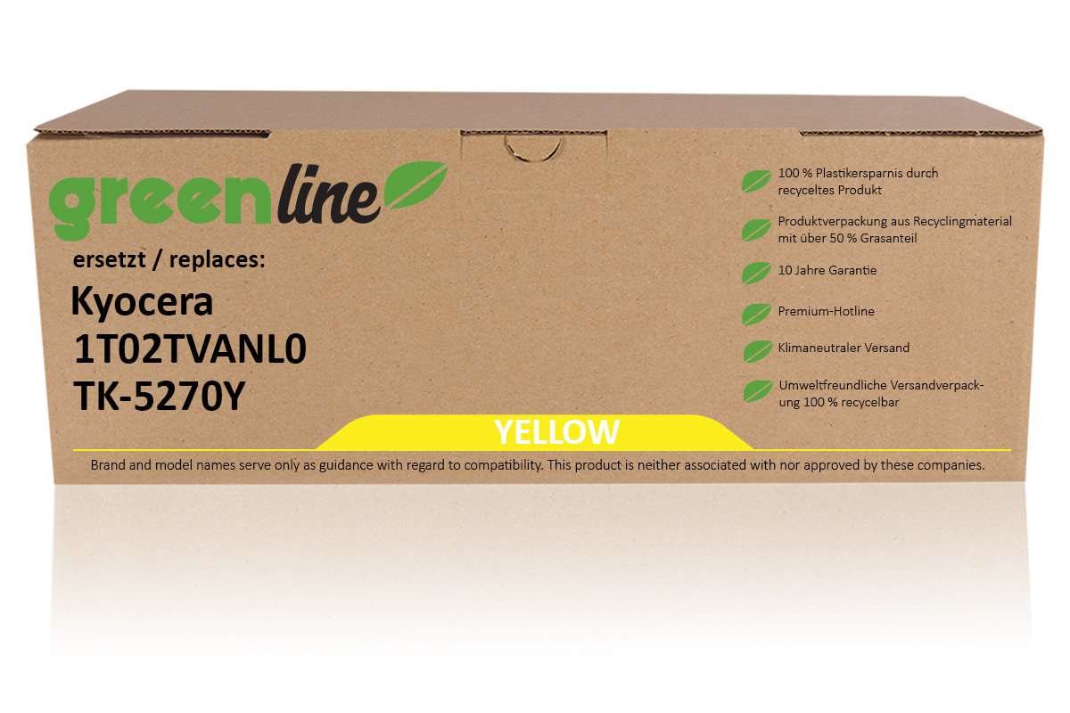 greenline remplace Kyocera 1T02TVANL0 / TK-5270 Y Cartouche toner, jaune