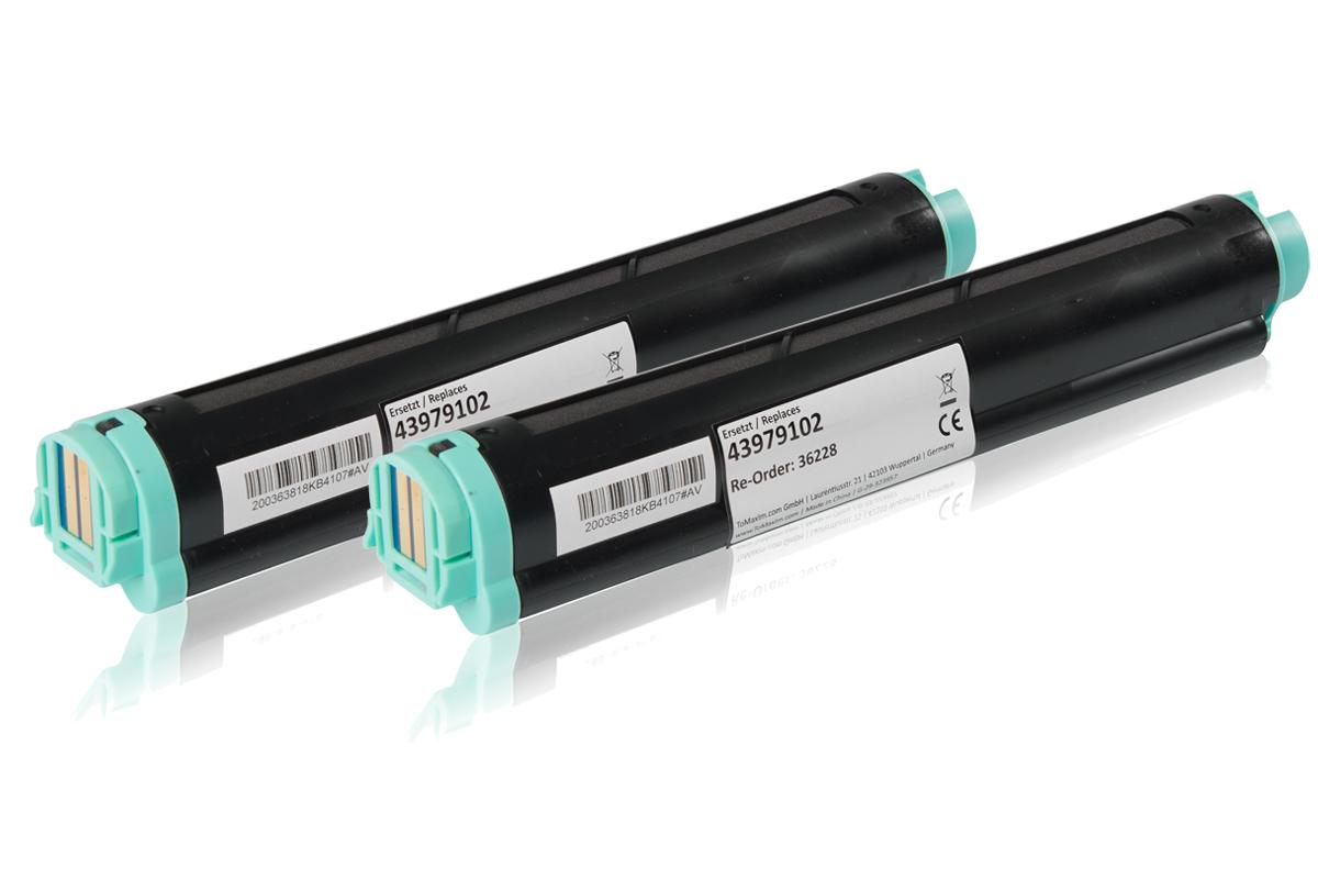 Set économique compatible avec OKI 43979102 / B410 contient 2x Cartouche toner
