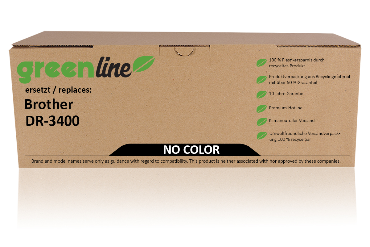 greenline remplace Brother DR-3400 Kit tambour, incolore