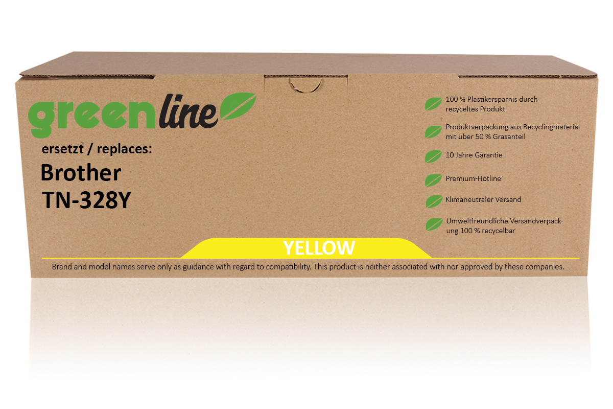 greenline remplace Brother TN-328 Y Cartouche toner, jaune