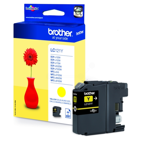 Original Brother LC121Y Cartouche d'encre jaune