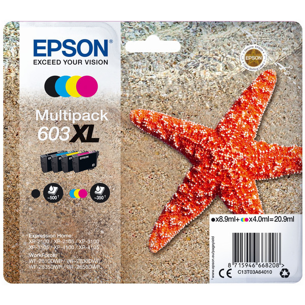 Original Epson C13T03A64010 / 603XL Cartouche d'encre multi pack