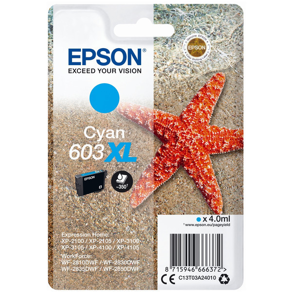 Original Epson C13T03A24010 / 603XL Cartouche d'encre cyan