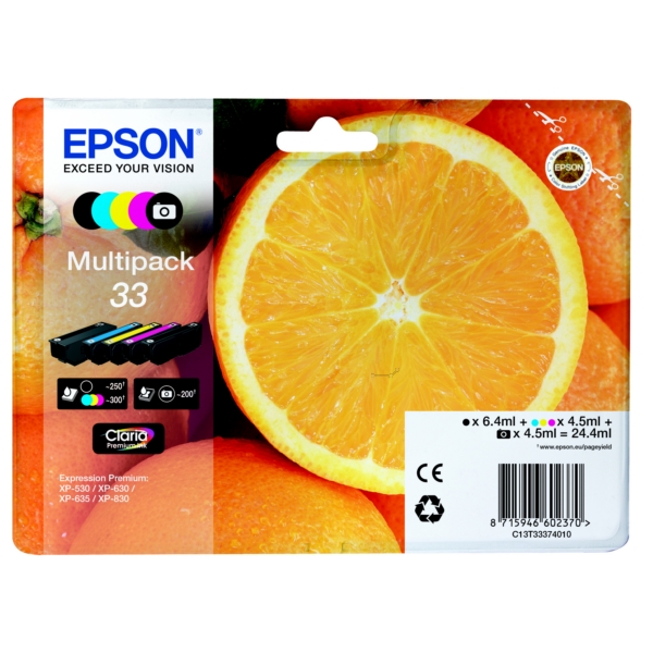 Cartouche d’encre Epson C13T33374011/33 d’origine Multipack