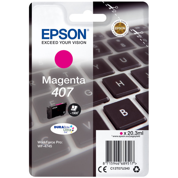 Original Epson C13T07U340 / 407 Cartouche d'encre magenta