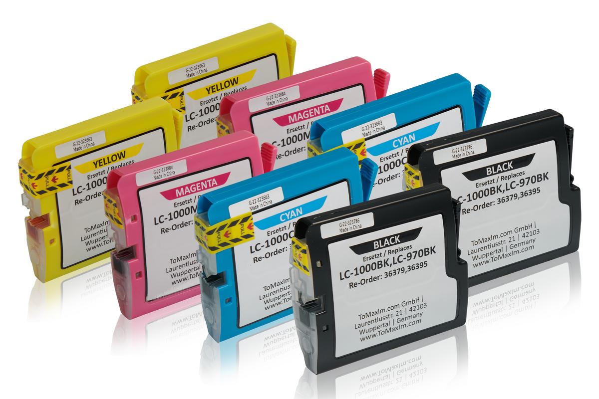 Multipack compatible avec Brother 2x LC-1000 VAL contient 8x Cartouche d'encre