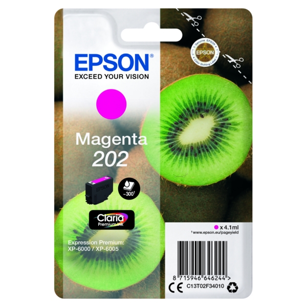 Original Epson C13T02F34010 / 202 Cartouche d'encre magenta