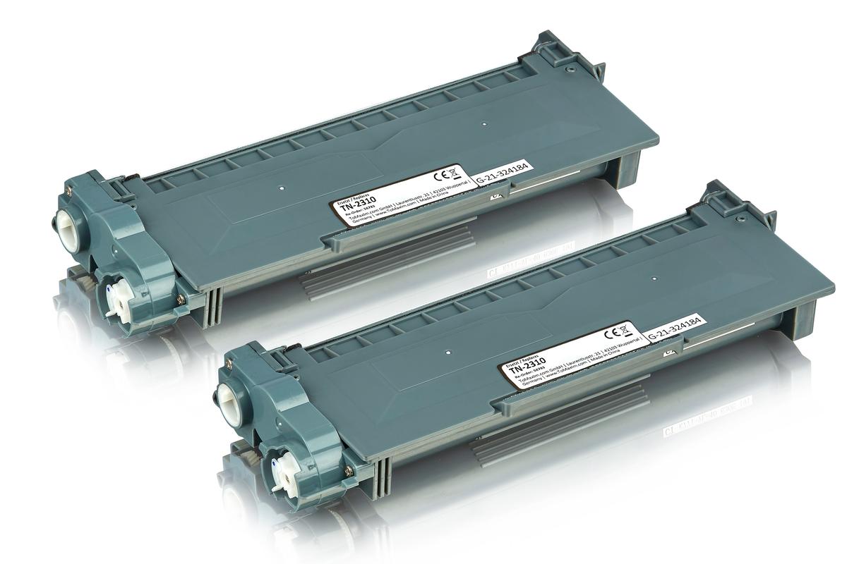 Set économique compatible avec Brother TN-2320 contient 2xBK