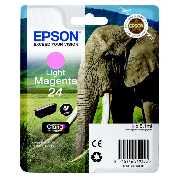 Original Epson C13T24264012 / 24 Cartouche d'encre magenta claire