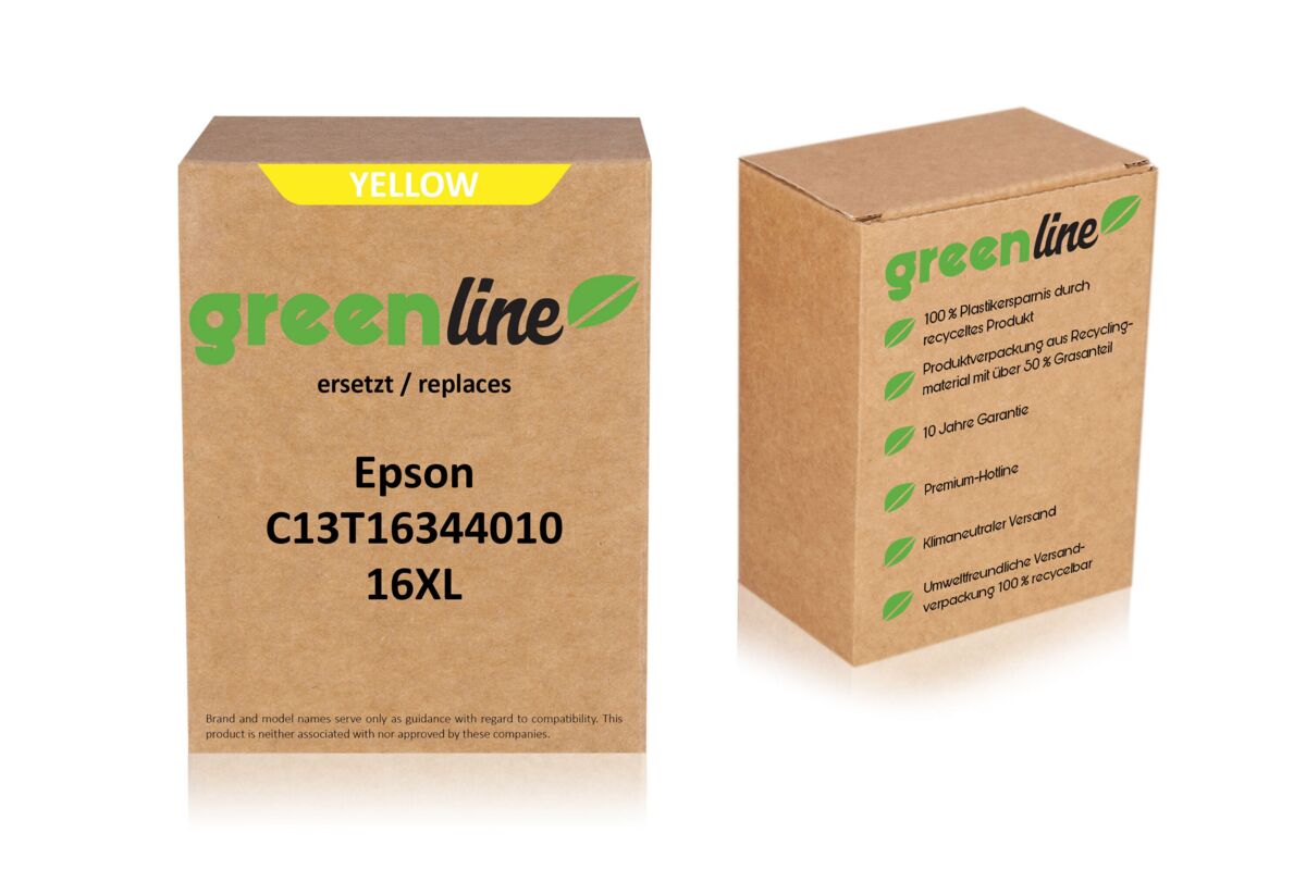 greenline remplace Epson C 13 T 16344010 / 16XL Cartouche d'encre, jaune