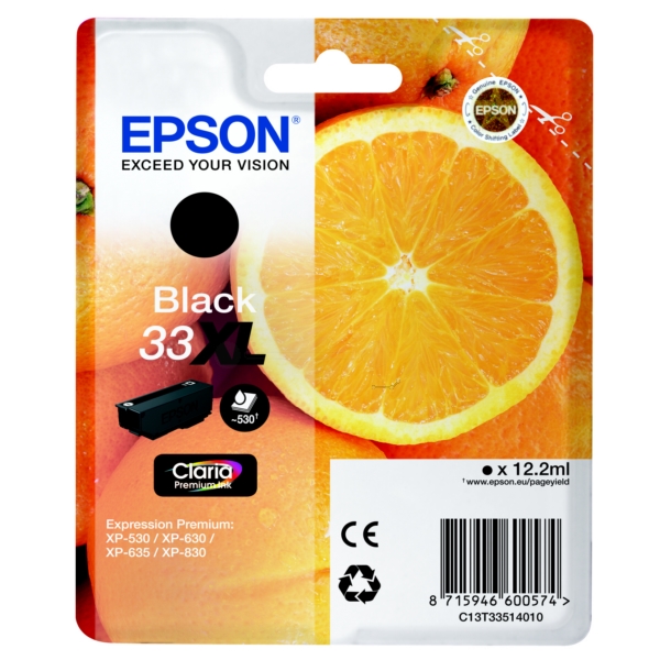 Original Epson C13T33514012 / 33XL Cartouche d'encre noire