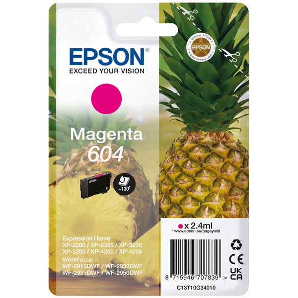 Original Epson C13T10G34010 / 604 Cartouche d'encre magenta